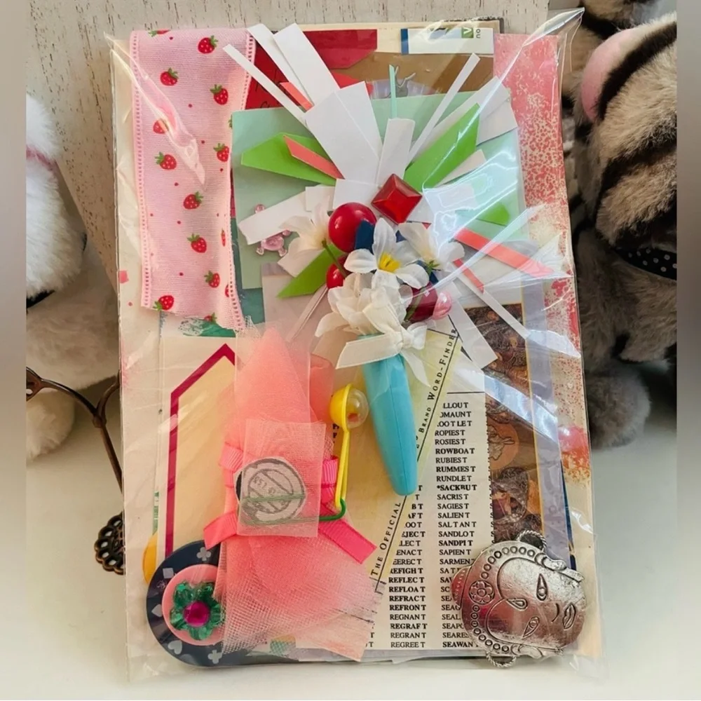 Mystery craft supplies pack. Colorful Craft Kit with Stickers and Decorations